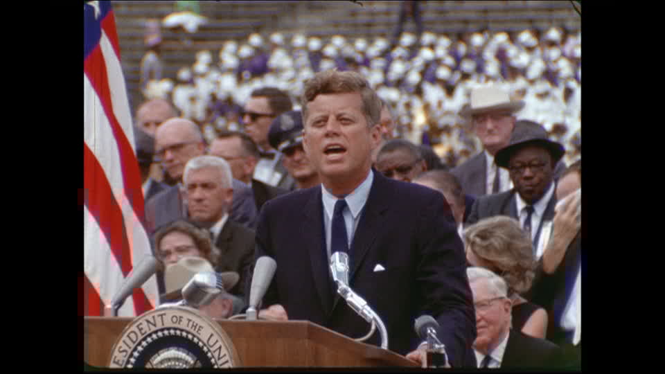 JFK delivering his Moon speech